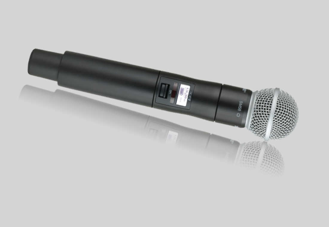 SM58話(huà)筒配備ULXD2手持式無(wú)線(xiàn)發(fā)射機(jī)